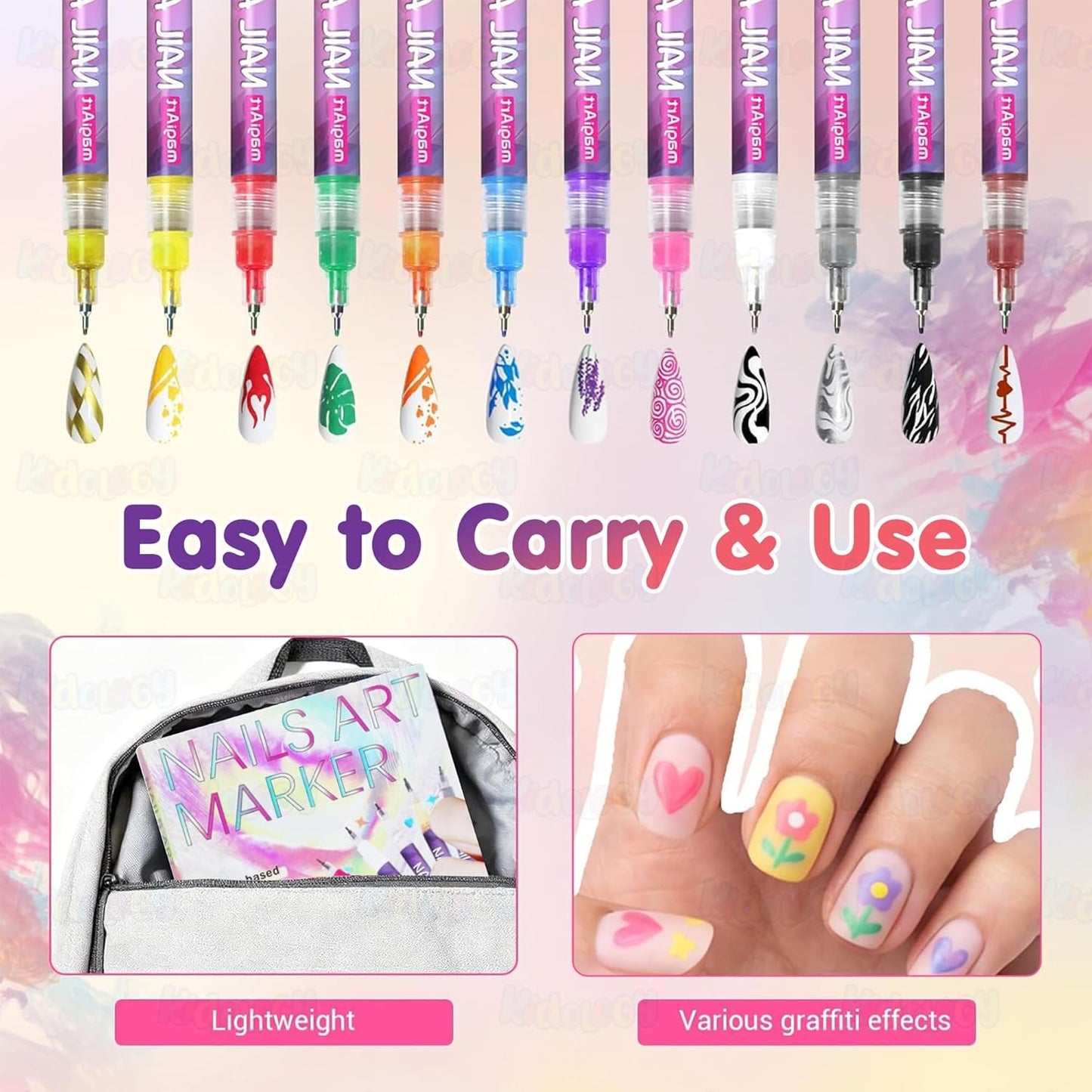 Nail Art Pens Set 12 Colors