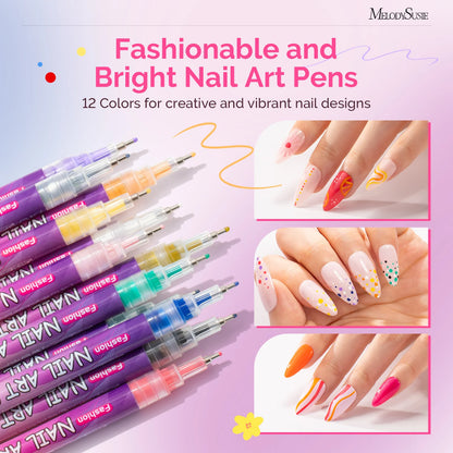 Nail Art Pens – 12 Colors Set