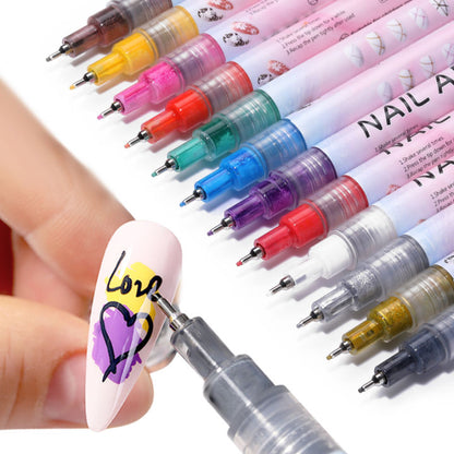 Nail Art Pens – 12 Colors Set