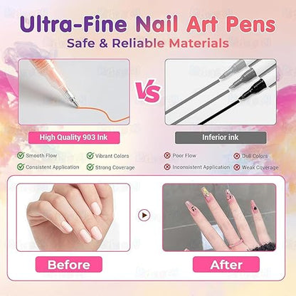 Nail Art Pens Set 12 Colors