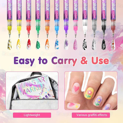 Nail Art Pens Set 12 Colors