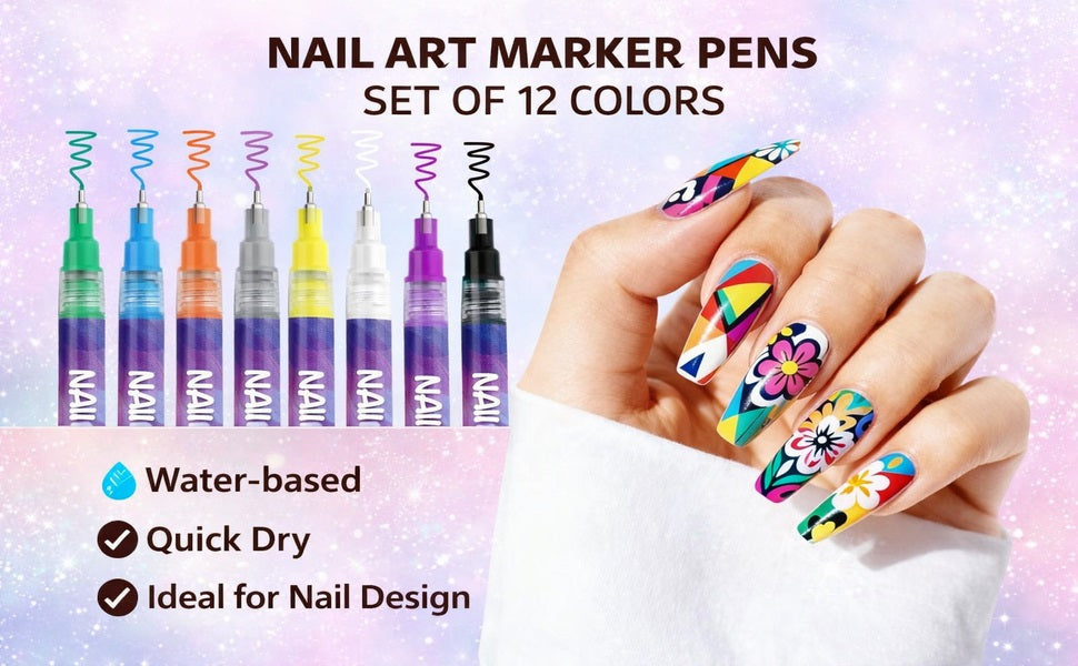 Nail Art Pens Set 12 Colors